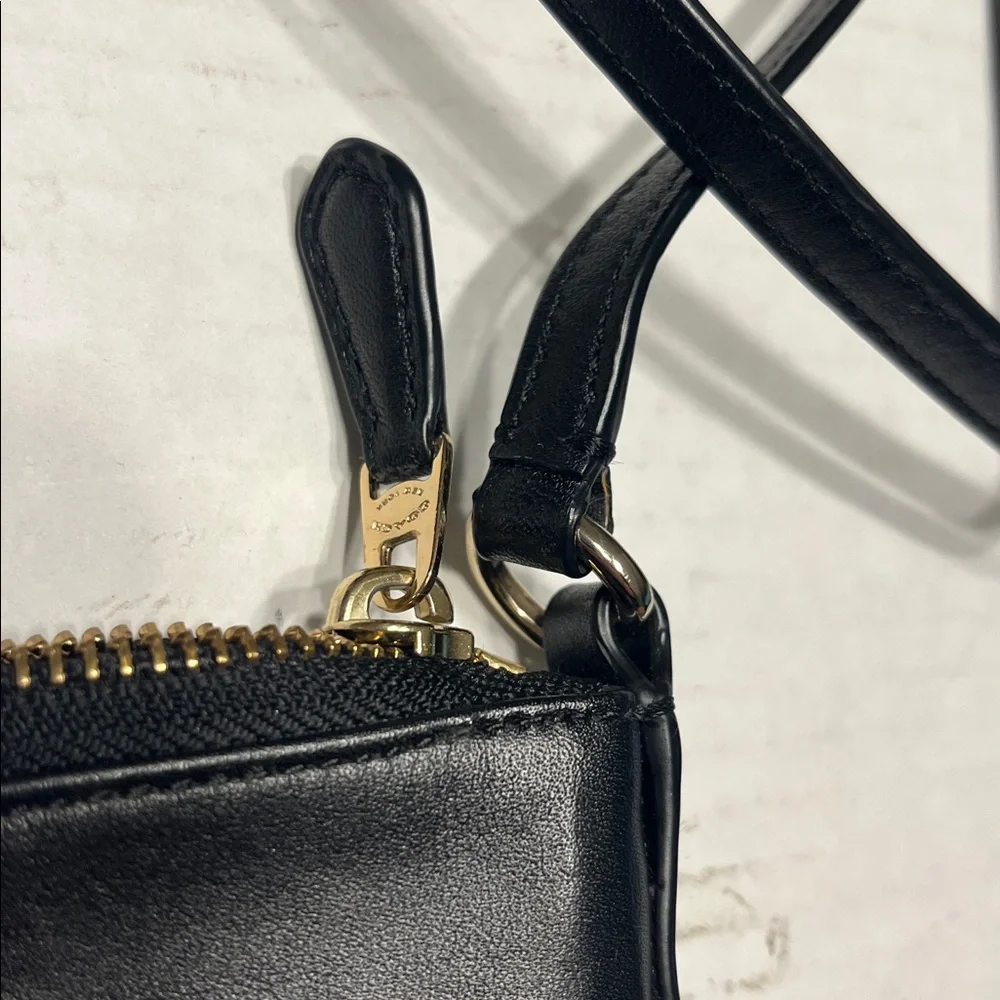Coach Kitt Black Tan Crossbody Bag Purse jacquard